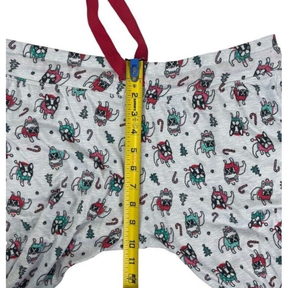 Jaclyn Intimates Soft Frenchie Dog Christmas Holiday PJ Pajama Pants Lounge L - Picture 5 of 9